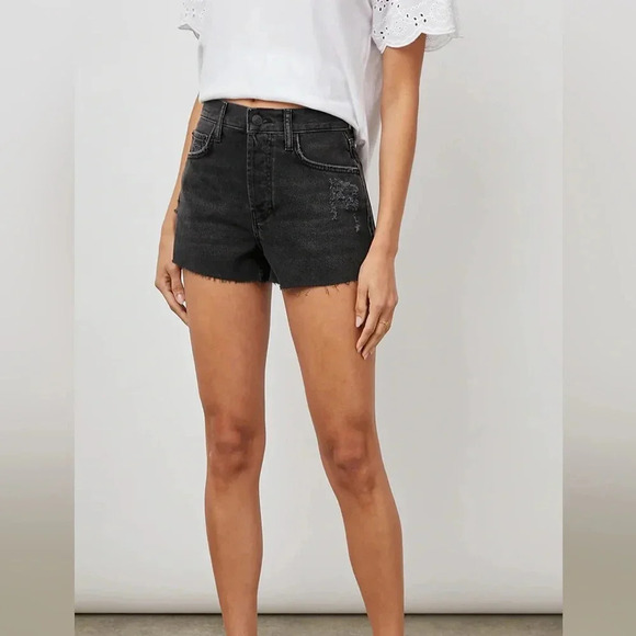 NWT!! Rails - The Fairfax High Rise Cut Off Shorts - Ash Black - Size 26 - Picture 1 of 9